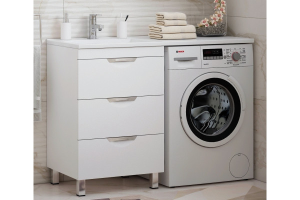 Мебельная раковина Stella Polar Мадлен 120 L прямоугольная, цвет белый