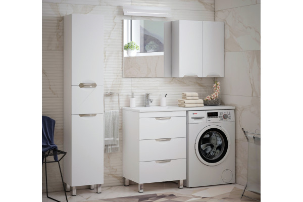 Мебельная раковина Stella Polar Мадлен 120 L прямоугольная, цвет белый