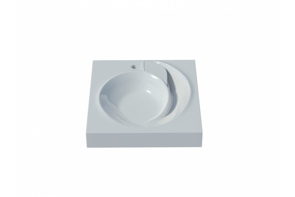 Раковина над стиральной машиной Stella Polar Киото 60x60 с кронштейнами, квадратная, цвет белый
