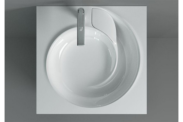 Раковина над стиральной машиной Stella Polar Киото 60x60 с кронштейнами, квадратная, цвет белый