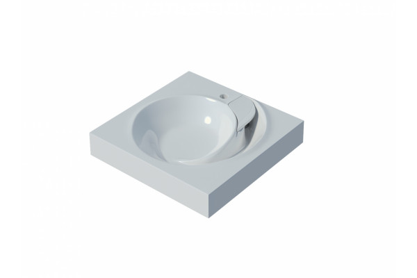 Раковина над стиральной машиной Stella Polar Киото 60x60 с кронштейнами, квадратная, цвет белый