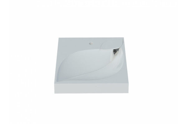Раковина над стиральной машиной Stella Polar List 60x60 с кронштейнами, круглая, цвет белый