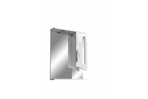Зеркальный шкаф Stella Polar Сильва 60/C, с подсветкой, правый, белый, с полками