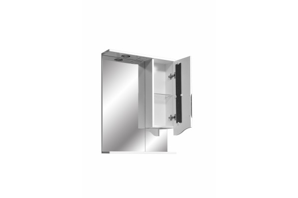 Зеркальный шкаф Stella Polar Сильва 60/C, с подсветкой, правый, белый, с полками