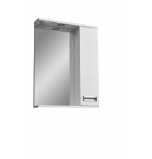 Зеркальный шкаф Stella Polar Фиора 55/C подвесной, правый, с подсветкой, белый, с полками