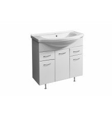 Тумба для комплекта Stella Polar Волна 75-8 напольная, белая в современном стиле