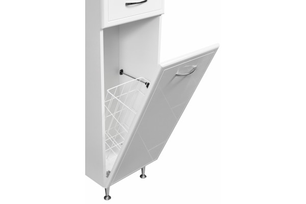 Пенал Stella Polar Концепт 36 напольный, белый, c корзиной в современном стиле