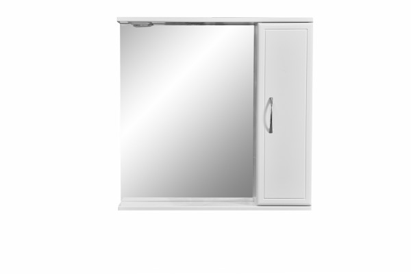 Зеркальный шкаф Stella Polar Концепт 70/C подвесной, с подсветкой, белый, правый, с полками