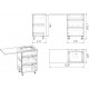 Тумба с раковиной Stella Polar Корделия 60 см, напольная, 2 ящика, корпус белый, фасад серый, правая в современном стиле
