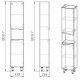 Пенал Stella Polar Абигель 35 см, напольный, серый-цемент, с дверками