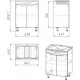 Тумба для комплекта Stella Polar Абигель 65 см, напольная, 2 дверки, серый-цемент в современном стиле