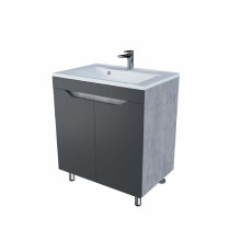 Тумба для комплекта Stella Polar Абигель 80 см, напольная, 2 дверки, серый-цемент в современном стиле