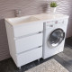 Мебель для ванной Stella Polar Корделия 60 см, напольная, 2 ящика, белая, левая в современном стиле