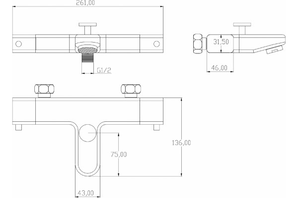Термостат Swedbe Mercury 9062 для ванны с душем, термостат, хром