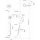 Душевая стойка Swedbe Calypso 5074 хром, штанга 159 см, шланг металлический 150 см