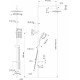 Душевая стойка Swedbe Calypso 5076 хром, штанга 159 см, шланг металлический 150 см