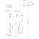 Душевая стойка Swedbe Calypso 5070 хром, штанга 159 см, шланг металлический 150 см