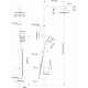 Душевая стойка Swedbe Calypso 5064 хром, штанга 159 см, шланг металлический 150 см