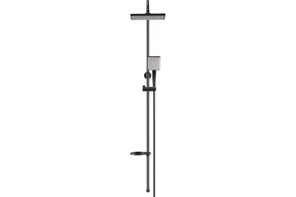 Душевая стойка Swedbe Hermes 5105B цвет черный, штанга 113.8 см, шланг пластиковый 175 см