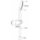 Душевой гарнитур Swedbe Hermes 5135B черный матовый штанга 23.7 см, шланг пластиковый 175 см