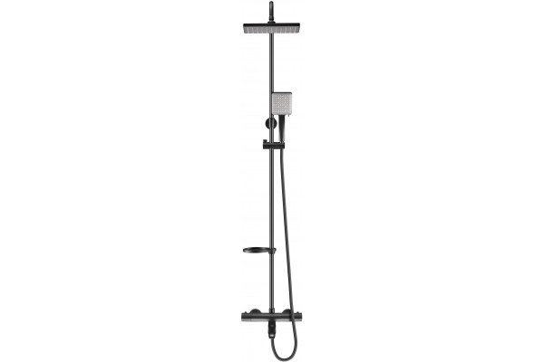 Душевая стойка Swedbe Hermes 5117B цвет черный, штанга 169 см, шланг пластиковый 150 см