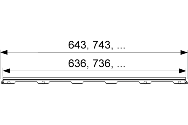 TECE Стеклянная панель 900мм "drainline" стекло белое 600991