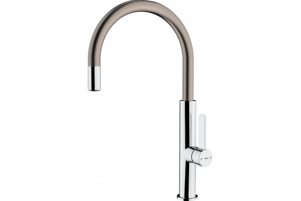 Смеситель TEKA Kitchen FOT 995 TITANIUM для кухонной мойки однорычажный, высота излива 24.3 см