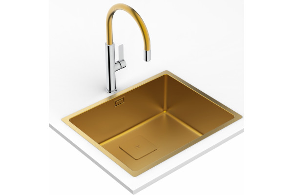 Смеситель TEKA Kitchen FOT 995 BRASS для кухонной мойки однорычажный, высота излива 24.3 см
