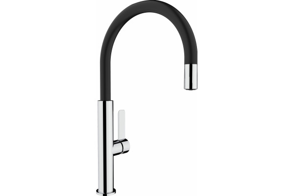 Смеситель TEKA Kitchen FOT 995 BLACK для кухонной мойки однорычажный, высота излива 24.3 см