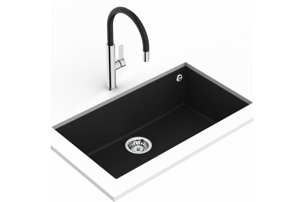 Смеситель TEKA Kitchen FOT 995 BLACK для кухонной мойки однорычажный, высота излива 24.3 см