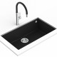 Смеситель TEKA Kitchen FOT 995 BLACK для кухонной мойки однорычажный, высота излива 24.3 см