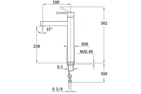 Смеситель TEKA Alaior 553660200 для раковины, хром, однорычажный, высота излива 23.8 см