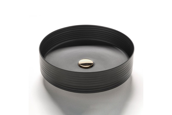 Раковина CIPPO BLACK MATT Terzofoco 0201BM для установки на столешницу, размер 405*115 мм, цвет nero
