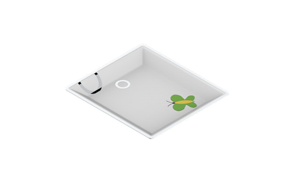 THG CAPUCINE VERT DECOR PLATINE Поднос керамический 122х110 мм. настольный small size декор платина/зеленый цвет белый A7E-A02-4612