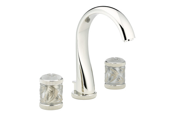 THG HIRONDELLES PLATINUM STAMPED Смеситель для раковины на 3 отверстия с донным клапаном цвет Polished nickel A4K-B01-151