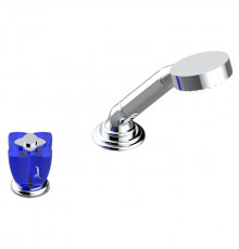 THG PETALE DE CRISTAL BLEU Смеситель на борт ванны на 2 отверстия прогрессивный без излива цвет хром