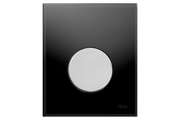 Кнопка смыва Tece Loop Urinal черное стекло, кнопка хром матовый, механическая