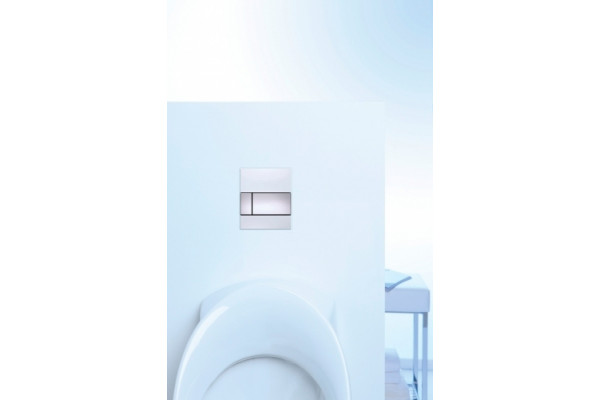 Кнопка смыва Tece Square Urinal белое стекло, кнопка хром, механическая