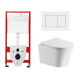 Комплект 3 в 1 инсталляция Tece Base 9400413 + Подвесной унитаз Cerutti Spa Adige Aria CT7837 с кнопкой смыва, в стиле hi-tech в стиле hi-tech