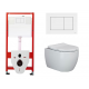 Комплект 3 в 1 инсталляция Tece Base 9400413 + Подвесной унитаз Ceramica Nova Play CN3001 с кнопкой смыва, в стиле hi-tech в стиле hi-tech