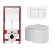 Комплект 3 в 1 инсталляция Tece Base 9400413 + Подвесной унитаз Ceramica Nova Moments CN3003 с кнопкой смыва, в стиле hi-tech в стиле hi-tech