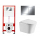 Комплект 3 в 1 инсталляция Tece Now  9400412 + Подвесной унитаз Cerutti Spa Adige Aria CT7837 с кнопкой смыва, в стиле hi-tech в стиле hi-tech