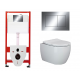 Комплект 3 в 1 инсталляция Tece Now 9400412 + Подвесной унитаз Ceramica Nova Play CN3001 с кнопкой смыва, в стиле hi-tech в стиле hi-tech