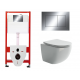 Комплект 3 в 1 инсталляция Tece Now 9400412 + Подвесной унитаз Ceramica Nova Forma CN3009 с кнопкой смыва, в стиле hi-tech в стиле hi-tech
