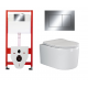 Комплект 3 в 1 инсталляция Tece Now 9400412 + Подвесной унитаз Ceramica Nova Moments CN3003 с кнопкой смыва, в стиле hi-tech в стиле hi-tech