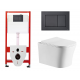 Комплект 3 в 1 инсталляция Tece Base K440407 + Подвесной унитаз Cerutti Spa Marmolada aria CT7778 с кнопкой смыва, в стиле hi-tech в стиле hi-tech