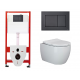 Комплект 3 в 1 инсталляция Tece Base K440407 + Подвесной унитаз Ceramica Nova Play CN3001 с кнопкой смыва, в стиле hi-tech в стиле hi-tech