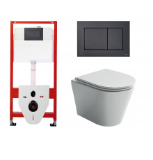 Комплект 3 в 1 инсталляция Tece Base K440407 + Подвесной унитаз Ceramica Nova Forma CN3011 с кнопкой смыва, в стиле hi-tech в стиле hi-tech