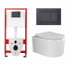 Комплект 3 в 1 инсталляция Tece Base K440407 + Подвесной унитаз Ceramica Nova Moments CN3003 с кнопкой смыва, в стиле hi-tech в стиле hi-tech