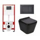 Комплект 3 в 1 инсталляция Tece Base K440407 + Подвесной унитаз WeltWasser Gelbach 004 MT-BL с кнопкой смыва, в стиле hi-tech в стиле hi-tech